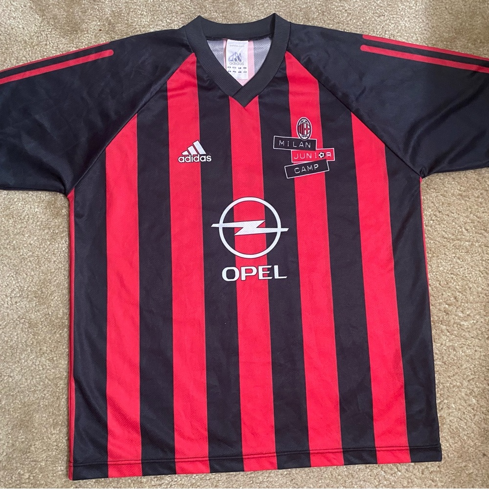 Adidas Milan Junior Striped Style Jersey from the 2000s - Picture 1 of 3